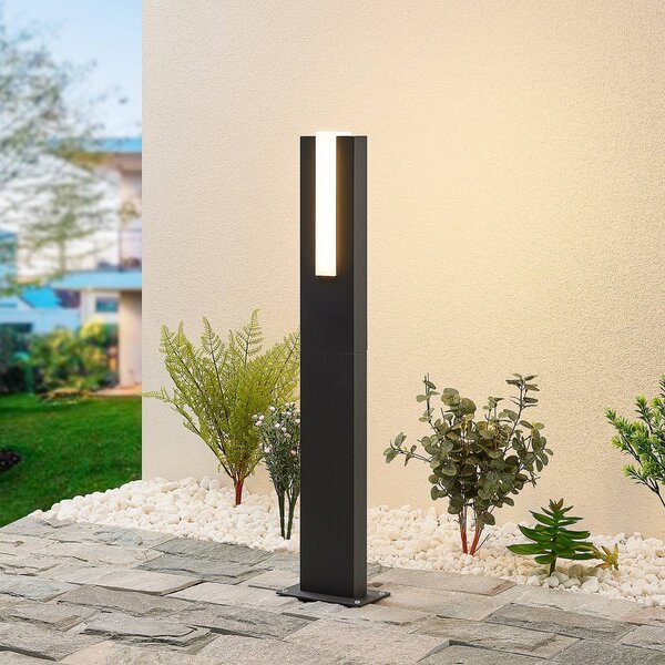 Lampioncino da giardino Virgalia Lucande, Nero, Alluminio, Moderno, Lampada LED da esterni