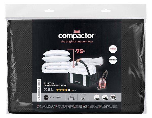 Scatola di stoccaggio nera con imballaggio sottovuoto Black Edition, volume 210 l - Compactor