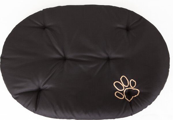 Cuscino ovale per cani R3 - 58×43 cm, idrorepellente, OEKO-TEX, morbido e robusto, per cani di piccola taglia e gatti | nero
