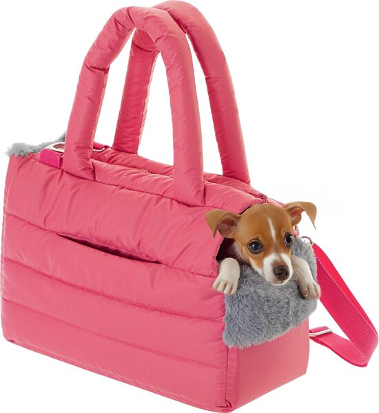 Borsa per cani "Fluffy Ride" -36x17x24 cm- Elegante borsa per il trasporto di cani, gatti e conigli, leggera, sicura | Doggy