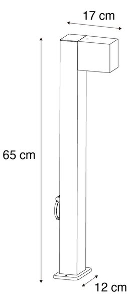 Lampada da esterno nera con picchetto e pressacavo 65cm presa inclusa IP44 - Baleno