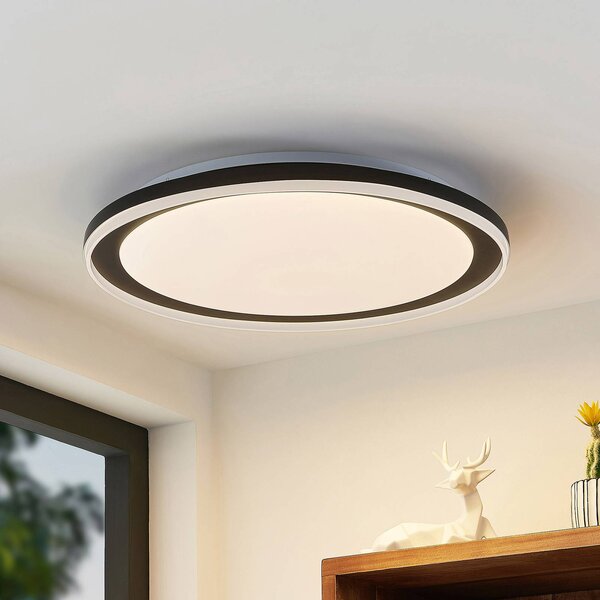 Plafoniera a LED Verdan Lindby, dimmerabile, Nero, Soggiorno / Sala da pranzo, Metallo, Moderno, Plafoniera LED