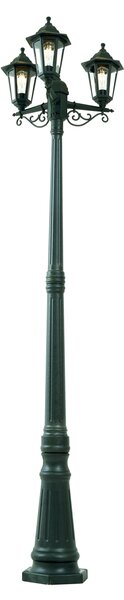 Lanterna da esterno classica verde scuro 217 cm 3 luci IP44 - New Haven