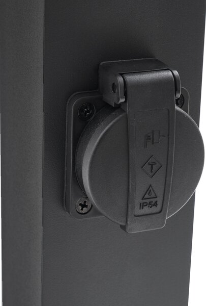 Lampada da esterno nera con picchetto e pressacavo 65cm presa inclusa IP44 - Baleno