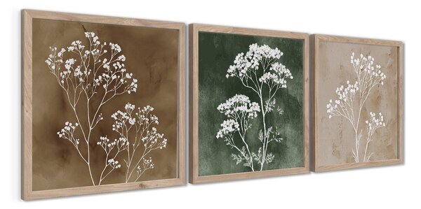 Set di dipinti 3 pz 30x30 cm Floral Imprint – Styler