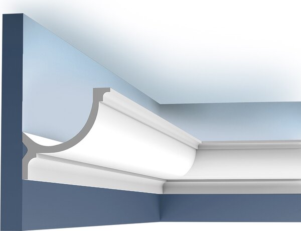 Orac Decor C902 Profilo modanatura Luxxus Profilo decorativo per soffitto Profilo cornice in stucco Modanatura angolare per illuminazione indiretta | 2 metri