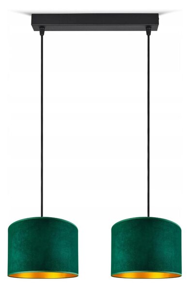 Lampada da soffitto verde lampada velour vintage moderna E27 lampada di design a 2 luci N230-H2-G