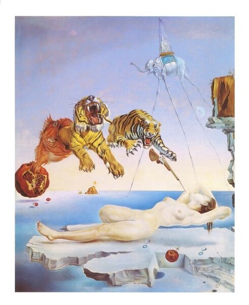Stampe d'arte Dream Caused by the Flight of a Bee Around a Pomegranate a Second Before Awakening 1944, Salvador Dalí, (50 x 70 cm)