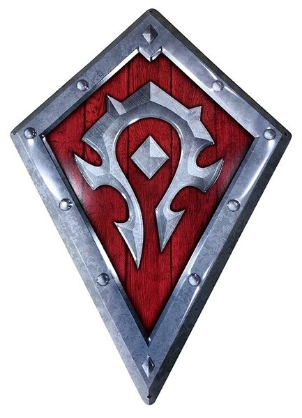 Cartello in metallo World of Warcraft - Horde Shield, (28 x 38 cm)