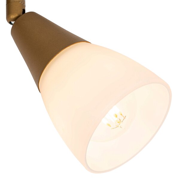 Faretto da soffitto classico oro con vetro satinato 2 luci - Madi