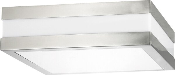 Rabalux 8227 Plafoniera per esterni Stoccarda, E27, bianco-argento, 28,5x28,5 cm