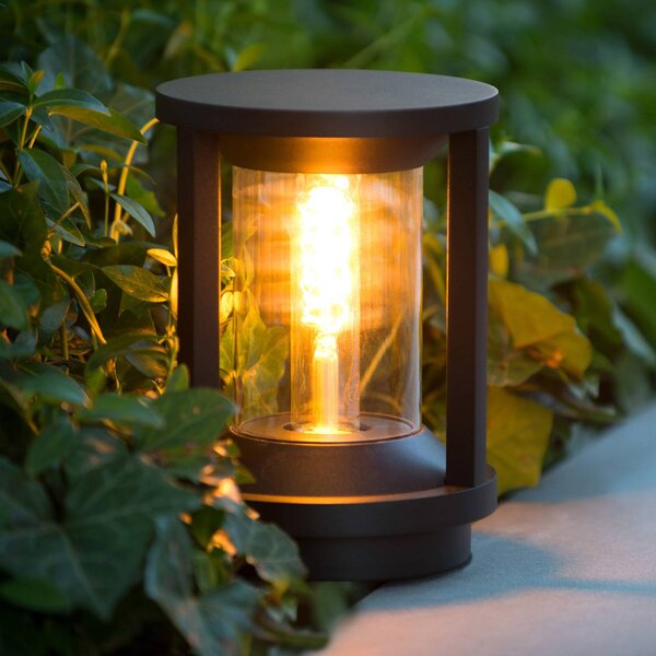 Lucide Lampione da giardino Cadix, Nero, Alluminio, Lampada da esterni
