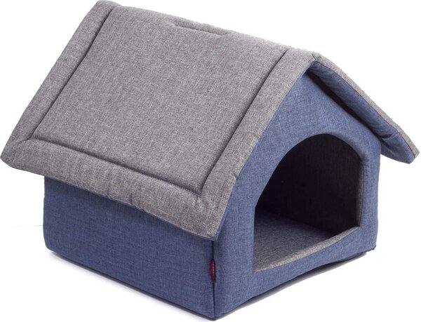 BOUTIQUE ZOO Elegante letto per cani/dimensioni XL: 44 x 55 x 43 cm Divano per cani, cuscino per cani Grigio/Blu