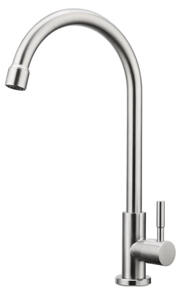 Miscelatore per lavabo, acciaio inossidabile 304, rotazione a 360°, confezione singola, acciaio inossidabile 304