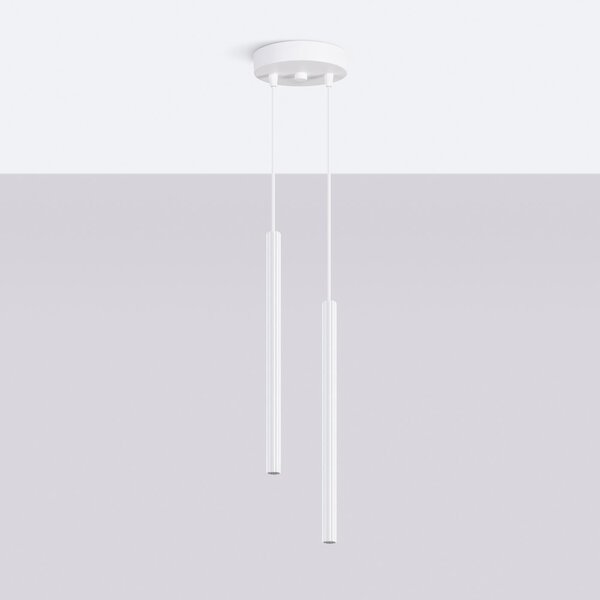 Lampada a sospensione ARCHE 2P bianco 2xG9 8W acciaio 118x15x15cm Sollux Lighting