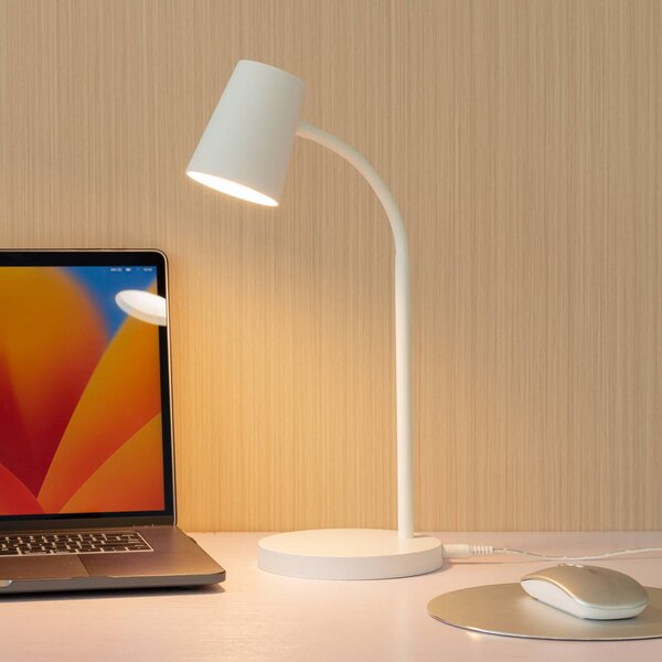 Lampada da scrivania Ailina Lindby, dimmerabile, Bianco / Opale, Studio / Ufficio, Plastica, Moderno, Lampada da tavolo LED