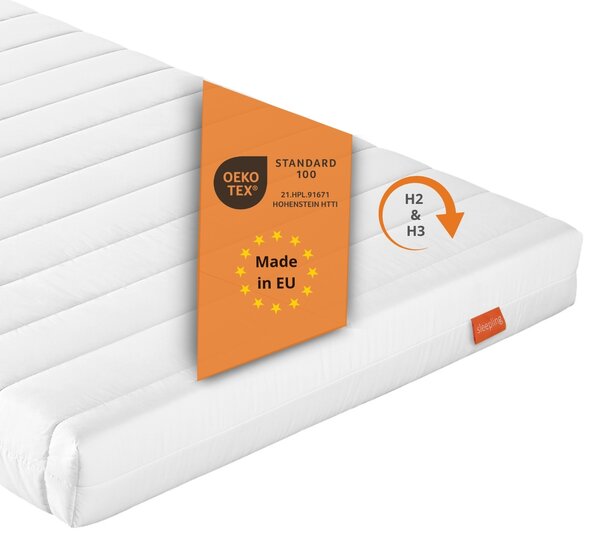 Materasso ergonomico a 7 zone in schiuma fredda, 80 x 200 cm, H2 & H3, 11 cm, livello di rigidità duo, materasso reversibile, sleepling PureComfort