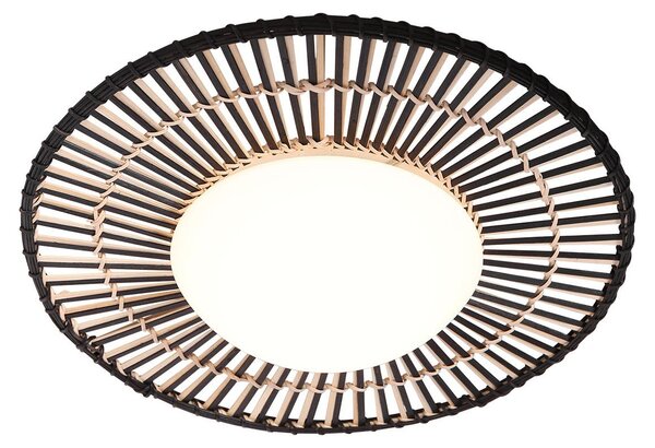 Anne Lighting - plafoniera - Aura - nero - bambù vetro legno - Ø 50cm - LED - 3866ZW