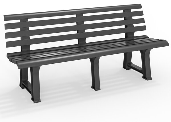 Panchina da giardino Orchidea a 3 posti L 145 x P 49 x H 74 cm, colore Athracite