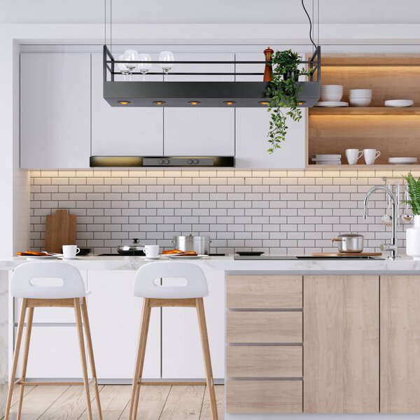 Lucide Lampada a sospensione Miravelle, dimmerabile, Nero, Soggiorno / Sala da pranzo, Metallo, Lampada a sospensione