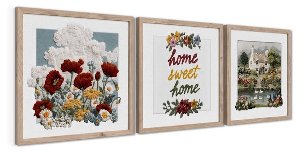 Set di dipinti 3 pz 30x30 cm Sweet Home – Styler