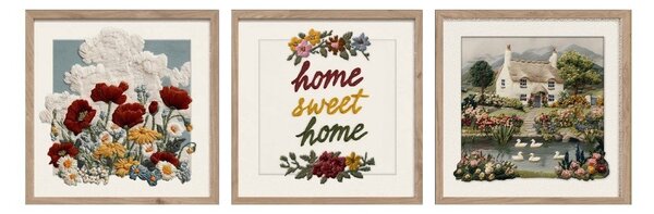 Set di dipinti 3 pz 30x30 cm Sweet Home – Styler