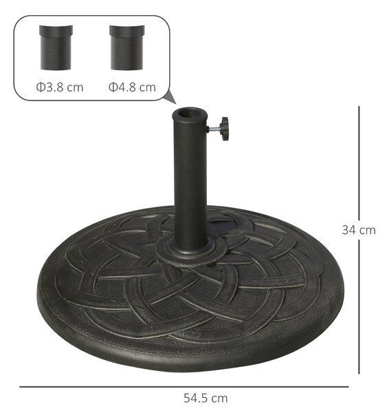 Outsunny Base Ombrellone in Resina 19kg, Decorazioni Eleganti, Accoppiatore, Antiruggine, Φ54.5cm, Stile Raffinato, Bronzo|Aosom