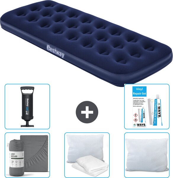 Materasso gonfiabile Bestway - 1 persona - 76 x 185 x 22 cm - Blu - Accessori inclusi
