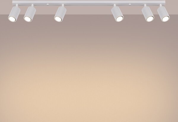 Lampada da soffitto KARBON 6L bianco 6xGU10 10W alluminio 16.5x6.5x117cm Sollux Lighting