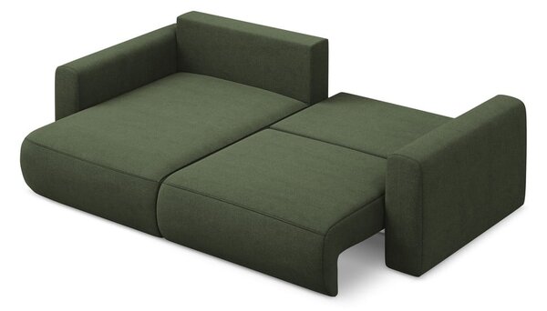 Divano angolare color kaki allungabile/con contenitore (con penisola a sinistra/con chaise lounge) Kapua – Makamii