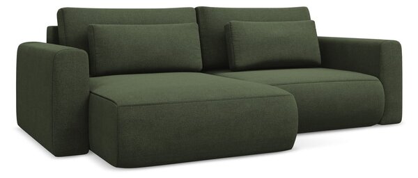 Divano angolare color kaki allungabile/con contenitore (con penisola a sinistra/con chaise lounge) Kapua – Makamii