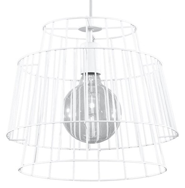 Lampada a sospensione GATE bianco 1xE27 15W acciaio 130x35x35cm Sollux Lighting