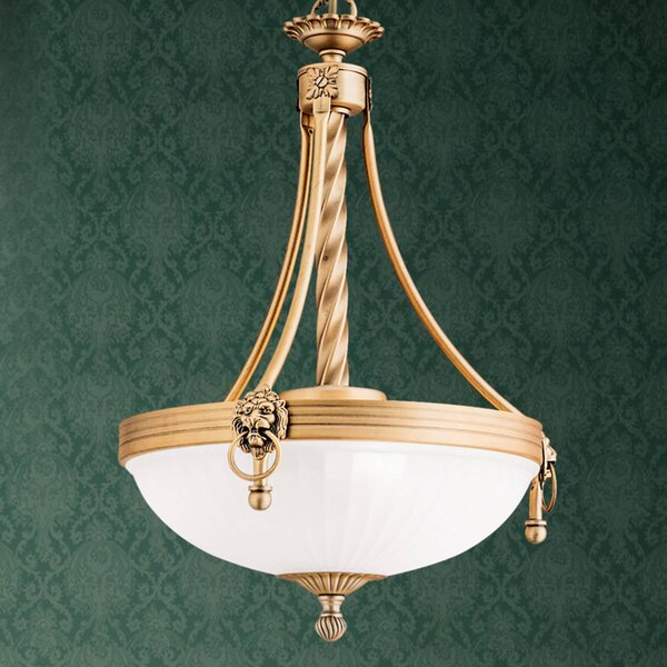 ORION Lampada a sospensione in vetro Rocca, dimmerabile, Bronzo / Ottone antico, Soggiorno / Sala da pranzo, Metallo, Antico, Lampada a sospensione
