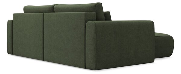 Divano angolare color kaki allungabile/con contenitore (con penisola a sinistra/con chaise lounge) Kapua – Makamii