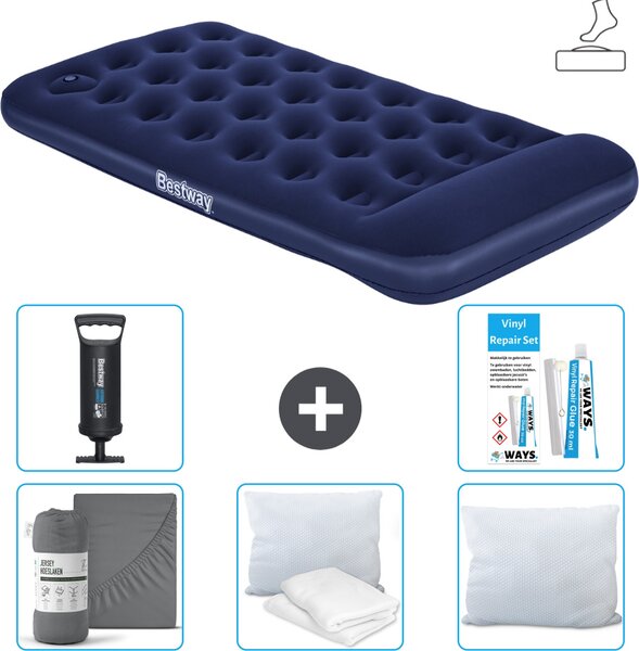 Materasso gonfiabile Bestway - 1 persona - 99 x 188 x 28 cm - Blu - Accessori inclusi
