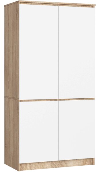 Akord Armadio 4 Ante Rovere Sonoma/Bianco 90X51X180 Cm