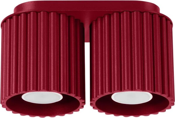 Lampada da soffitto AURA 2 bordeaux GU10 2xGU10 10W alluminio 12x10x21cm Sollux Lighting