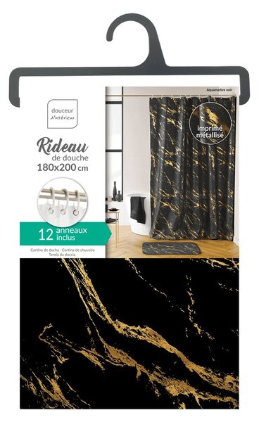 Tenda per doccia 180x200 cm Aquamarbre – douceur d'intérieur