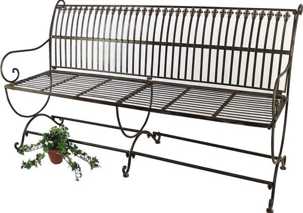 DanDiBo panca da giardino in metallo marrone resistente alle intemperie 3 posti Finca 153 cm panca da giardino in ferro