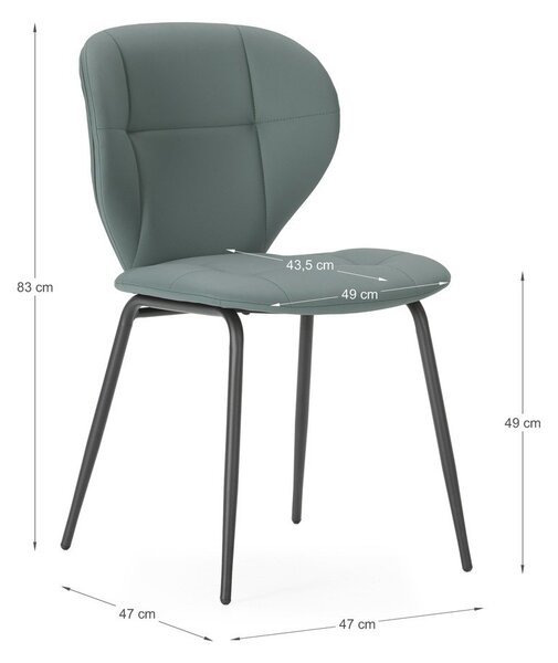 Set di sedie da pranzo verde scuro 2 pz Maura - Marckeric