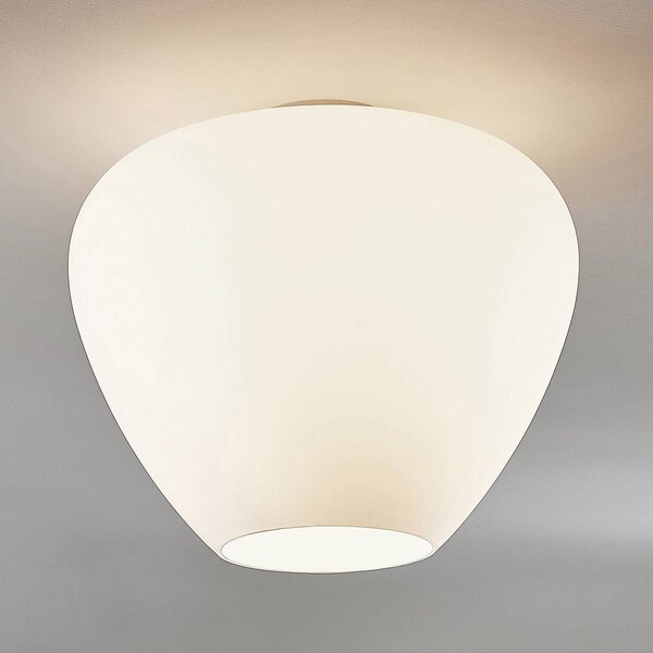 Plafoniera soffitto Bibiane Lindby, dimmerabile, Bianco / Opale, Soggiorno / Sala da pranzo, Vetro, Moderno, Plafoniera