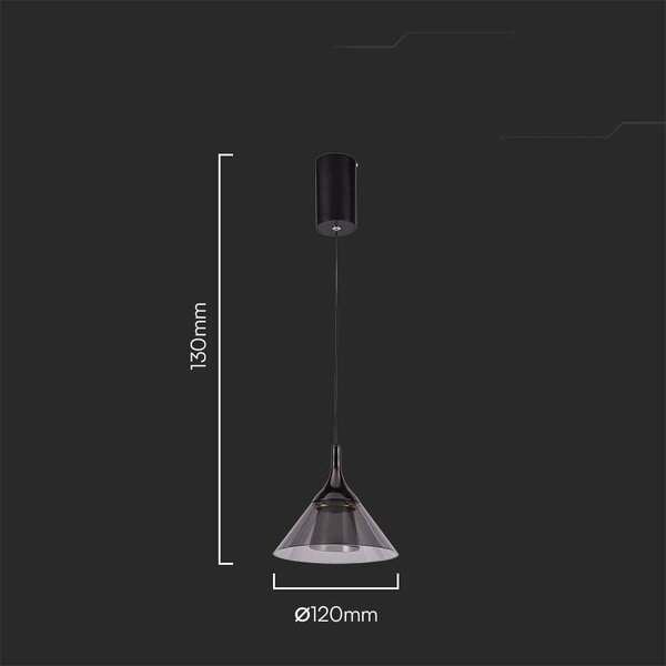Lampada a sospensione LED 3000K nero V-TAC VT-7831-10082
