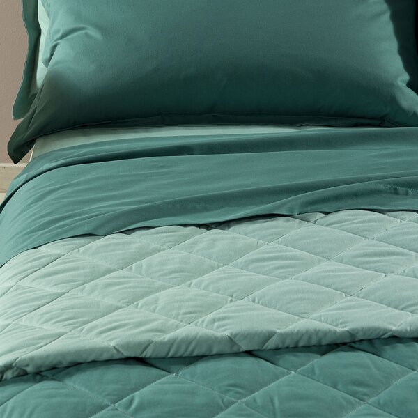 Copriletto Primaverile SINGOLO Vita Double PAVONE Cotone Caleffi