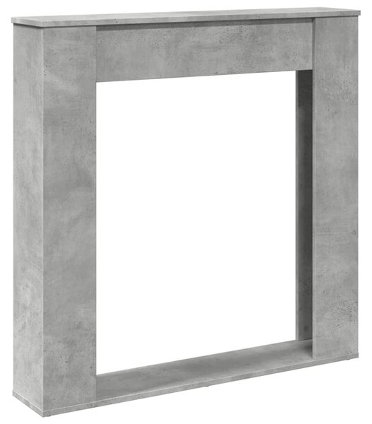 Cornice per Camino Grigio Cemento 100x20x100 cm in Truciolato