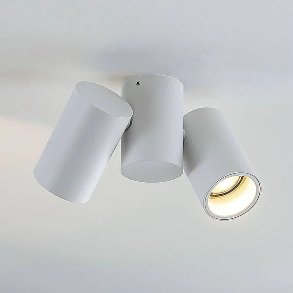 Plafoniera soffitto Gesina Arcchio, dimmerabile, Bianco / Opale, Soggiorno / Sala da pranzo, Alluminio, Moderno, Plafoniera