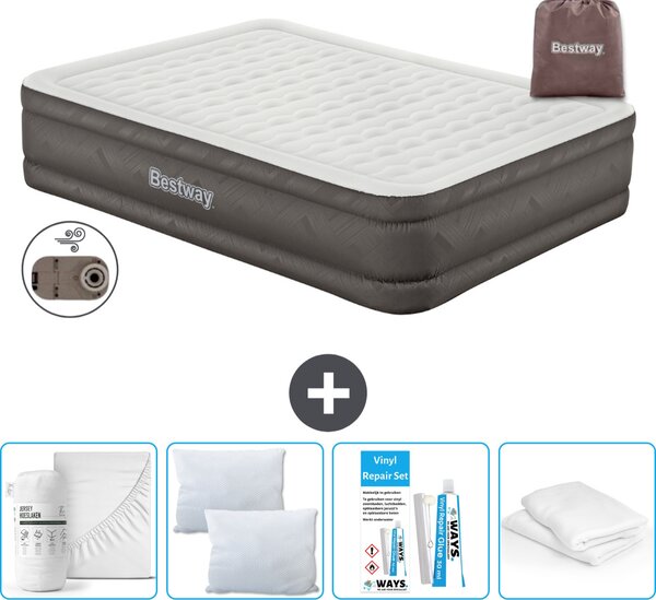 Materasso gonfiabile Bestway - 2 persone - 152 x 203 x 46 cm - Marrone - Accessori inclusi