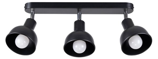 Lampada a soffitto ELBA 3 nero 3xE27 15W acciaio 18.5x24x59cm Sollux Lighting