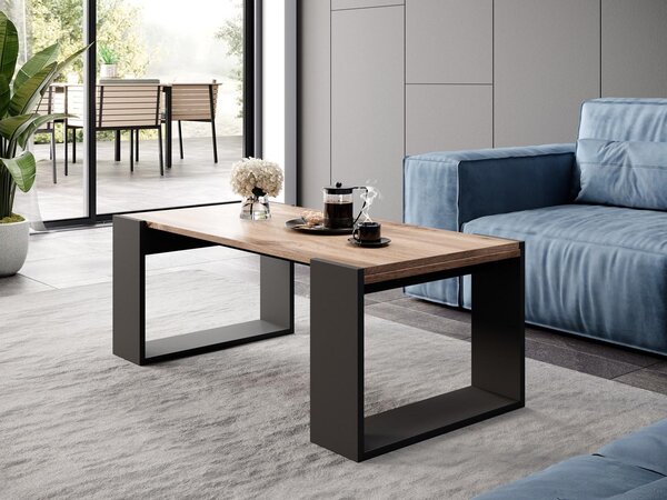 Tavolino WOOD - Wotan rovere antracite - tavolino glamour moderno ed elegante - 120x46x55cm