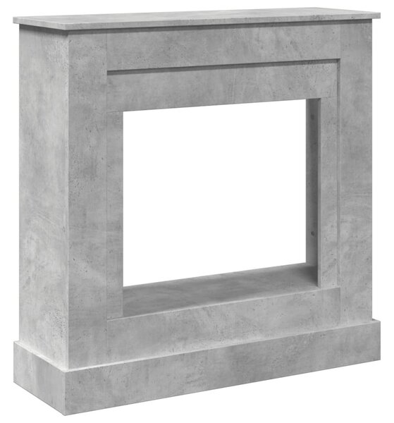Cornice per Camino Grigio Cemento 90x30x90 cm in Truciolato