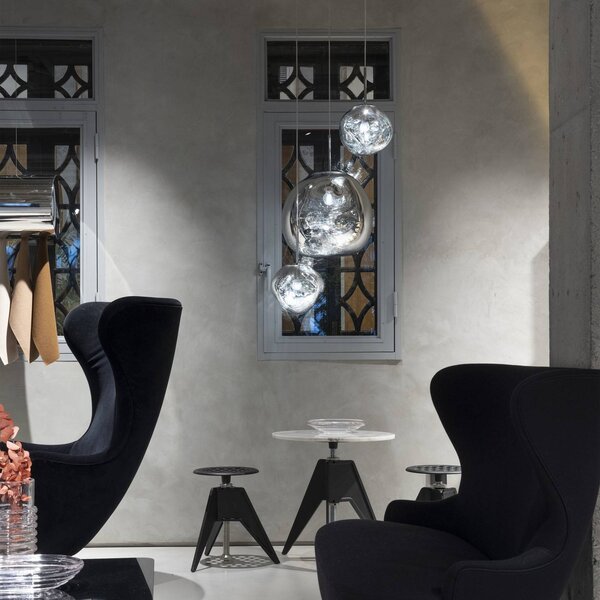 Tom Dixon Lampada a sospensione Melt Mini, dimmerabile, Cromo / Argento, Soggiorno / Sala da pranzo, Plastica, Design, Lampada a sospensione